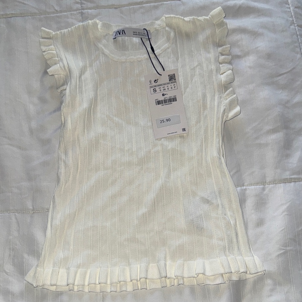 Zara Cream Ruffled Blouse